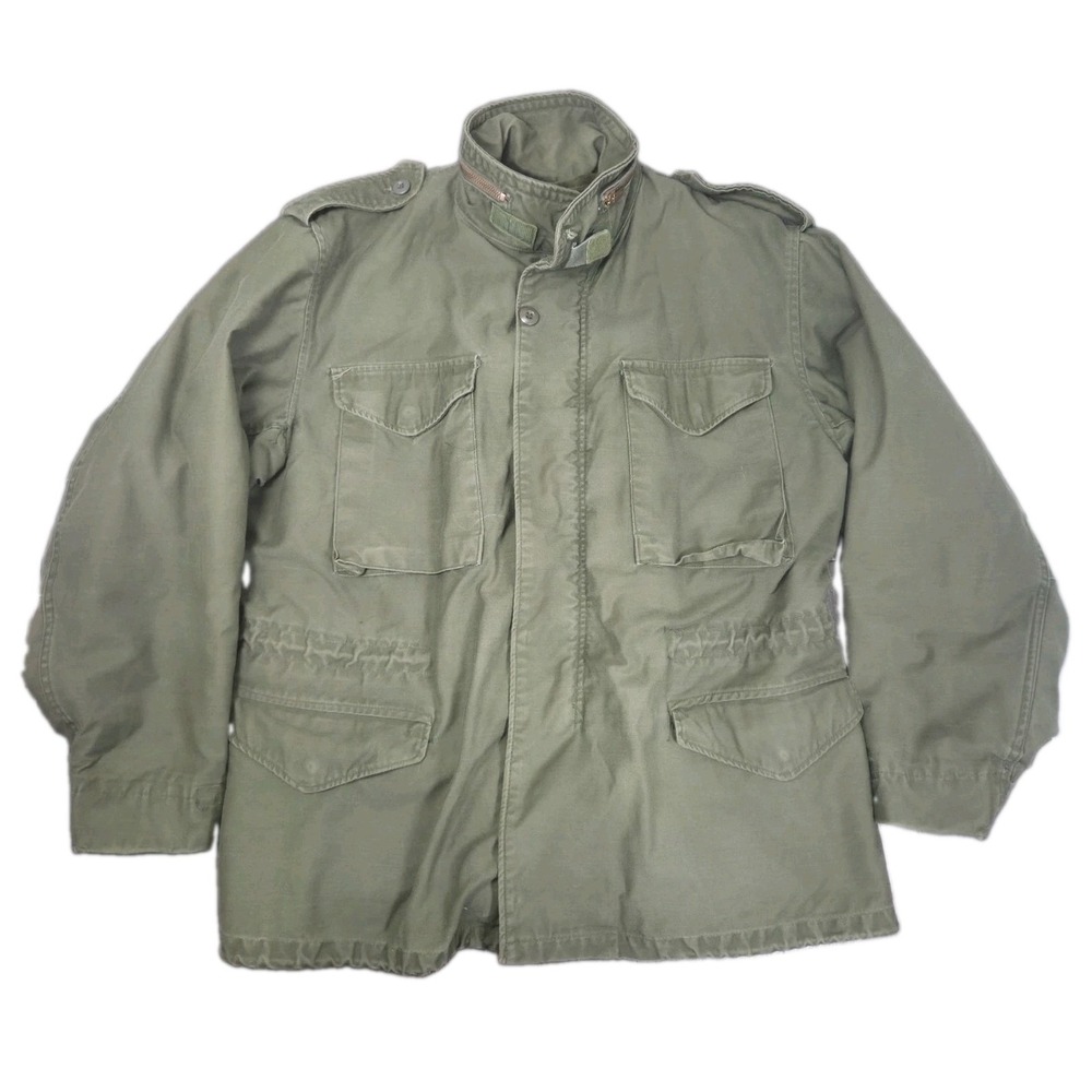 VTG 70s/80s US M-65 Cold Weather Field Jacket Mens Large OG107 Military W/Liner